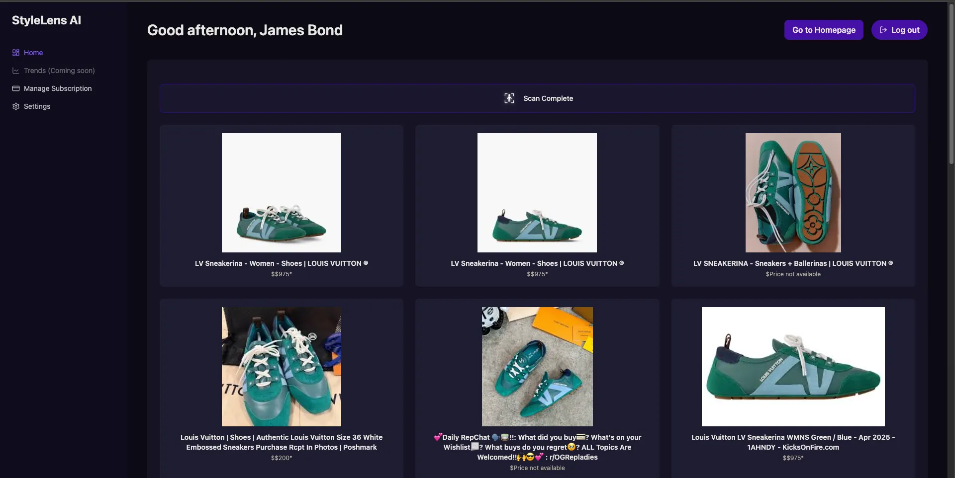 Stylelens AI - Main product screenshot